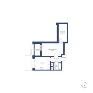 1-к квартира, строящийся дом, 46м2, 2/24 этаж