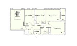 4-к квартира, строящийся дом, 96м2, 4/22 этаж