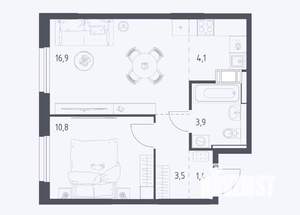 1-к квартира, сданный дом, 40м2, 3/17 этаж