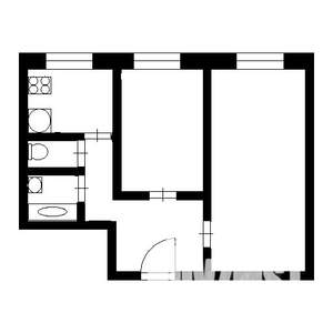 2-к квартира, вторичка, 44м2, 1/9 этаж