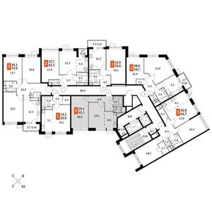 2-к квартира, строящийся дом, 45м2, 10/22 этаж