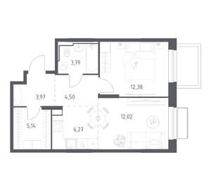 1-к квартира, вторичка, 48м2, 9/24 этаж