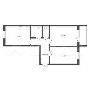 2-к квартира, вторичка, 51м2, 12/25 этаж