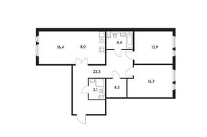 3-к квартира, вторичка, 87м2, 5/27 этаж