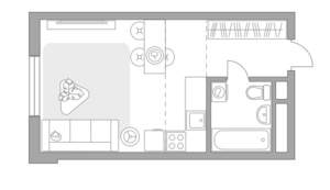 Студия квартира, строящийся дом, 28м2, 4/12 этаж