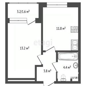 1-к квартира, вторичка, 35м2, 12/17 этаж