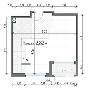 1-к квартира, строящийся дом, 44м2, 13/17 этаж