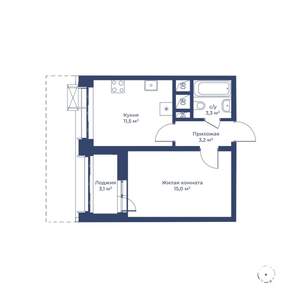 1-к квартира, строящийся дом, 35м2, 2/24 этаж