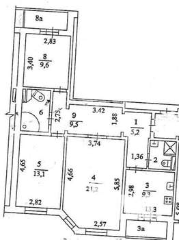 3-к квартира, вторичка, 75м2, 4/17 этаж