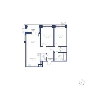 3-к квартира, строящийся дом, 83м2, 3/24 этаж
