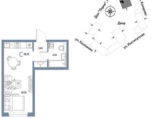 Студия квартира, вторичка, 28м2, 18/6 этаж