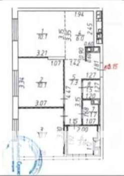 3-к квартира, вторичка, 50м2, 3/17 этаж