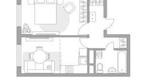 1-к квартира, строящийся дом, 40м2, 2/12 этаж