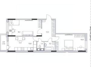 2-к квартира, вторичка, 64м2, 3/9 этаж