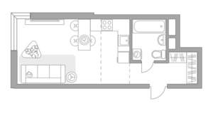 Студия квартира, строящийся дом, 29м2, 7/12 этаж