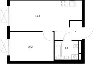 1-к квартира, вторичка, 34м2, 2/24 этаж