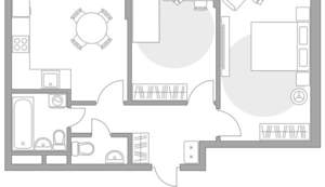 2-к квартира, строящийся дом, 54м2, 12/12 этаж