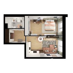 1-к квартира, вторичка, 44м2, 19/25 этаж