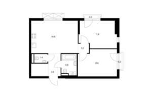 2-к квартира, вторичка, 56м2, 14/24 этаж