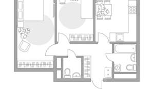 2-к квартира, вторичка, 54м2, 2/6 этаж