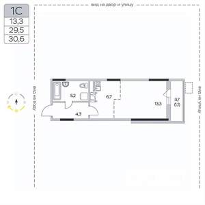 Студия квартира, вторичка, 31м2, 9/9 этаж