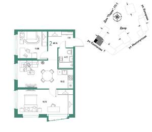 2-к квартира, вторичка, 60м2, 8/25 этаж