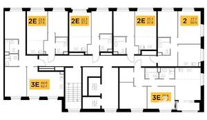2-к квартира, строящийся дом, 62м2, 16/20 этаж