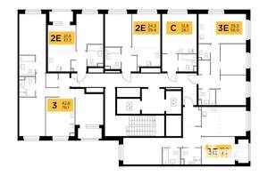 2-к квартира, строящийся дом, 56м2, 12/23 этаж