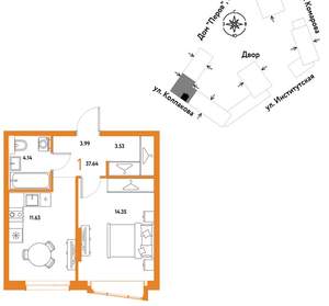1-к квартира, вторичка, 38м2, 10/6 этаж