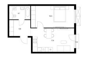 1-к квартира, вторичка, 44м2, 14/24 этаж