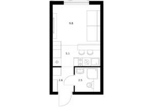 Студия квартира, вторичка, 20м2, 15/24 этаж