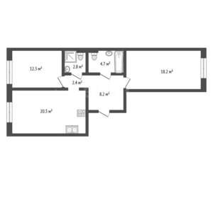 3-к квартира, вторичка, 67м2, 9/25 этаж