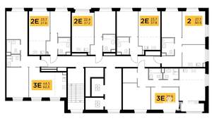 2-к квартира, строящийся дом, 62м2, 19/20 этаж