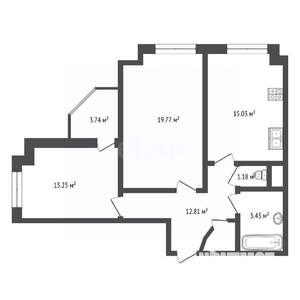 2-к квартира, вторичка, 71м2, 18/25 этаж