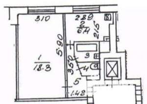 1-к квартира, вторичка, 31м2, 9/9 этаж