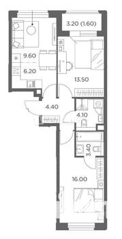3-к квартира, вторичка, 59м2, 14/20 этаж