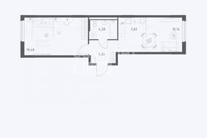 1-к квартира, вторичка, 47м2, 9/17 этаж