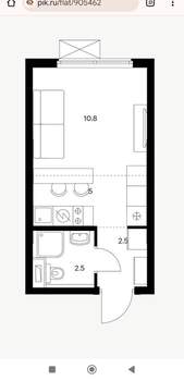 Студия квартира, вторичка, 20м2, 2/25 этаж