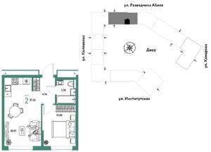 2-к квартира, вторичка, 37м2, 15/25 этаж