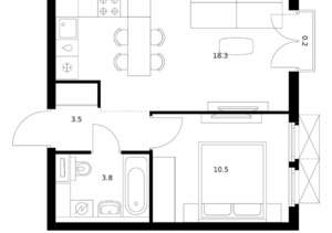 1-к квартира, вторичка, 36м2, 12/25 этаж