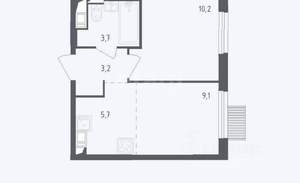2-к квартира, вторичка, 31м2, 3/17 этаж