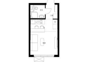 Студия квартира, вторичка, 20м2, 9/15 этаж