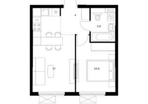 1-к квартира, вторичка, 36м2, 14/24 этаж