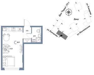 1-к квартира, вторичка, 28м2, 4/25 этаж