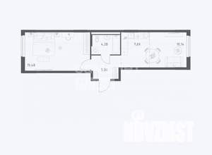 1-к квартира, вторичка, 47м2, 9/17 этаж