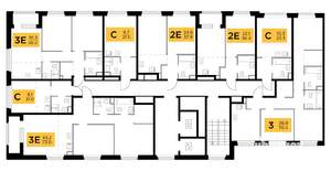 2-к квартира, строящийся дом, 38м2, 3/17 этаж