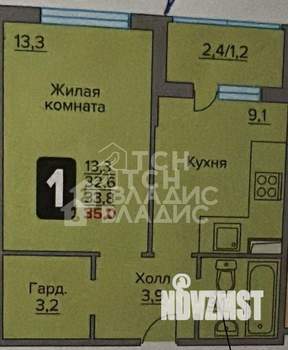 1-к квартира, вторичка, 33м2, 2/7 этаж