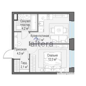 1-к квартира, вторичка, 34м2, 7/23 этаж