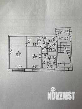 2-к квартира, вторичка, 42м2, 1/5 этаж