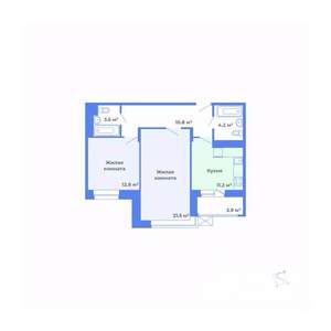 2-к квартира, вторичка, 66м2, 8/17 этаж